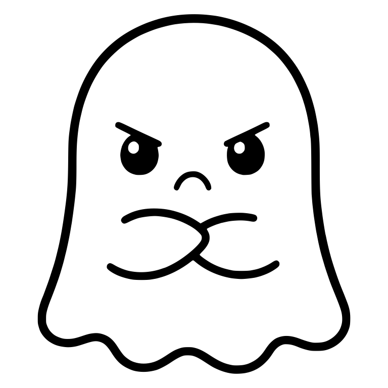 Grumpy Ghost with Crossed Arms and Angry Brows — free fantasy-creature SVG cut file