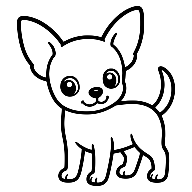 Shorthair Chihuahua Puppy Standing With Curved Tail — free animal SVG cut file