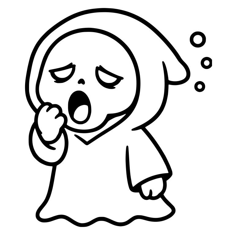 Yawning Drowsy Reaper With Sleep Bubbles — free characters SVG cut file
