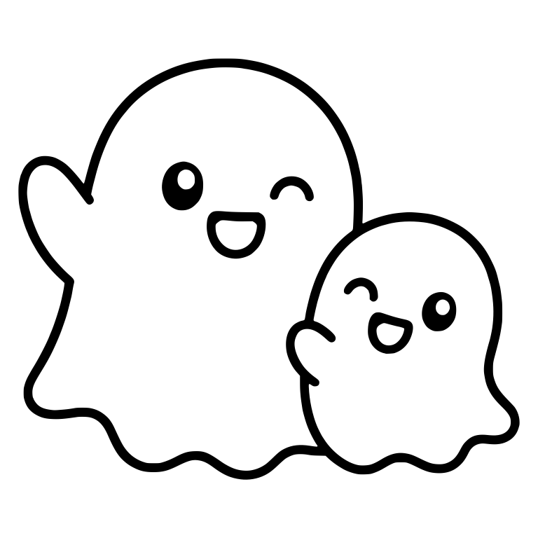 Two Winking Ghosts Waving Hello — free fantasy-creature SVG cut file