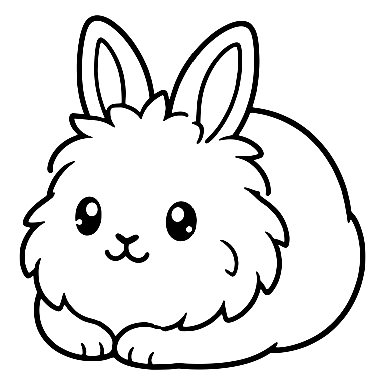 Lionhead Bunny Lying With Paws Tucked Forward — free animal SVG cut file