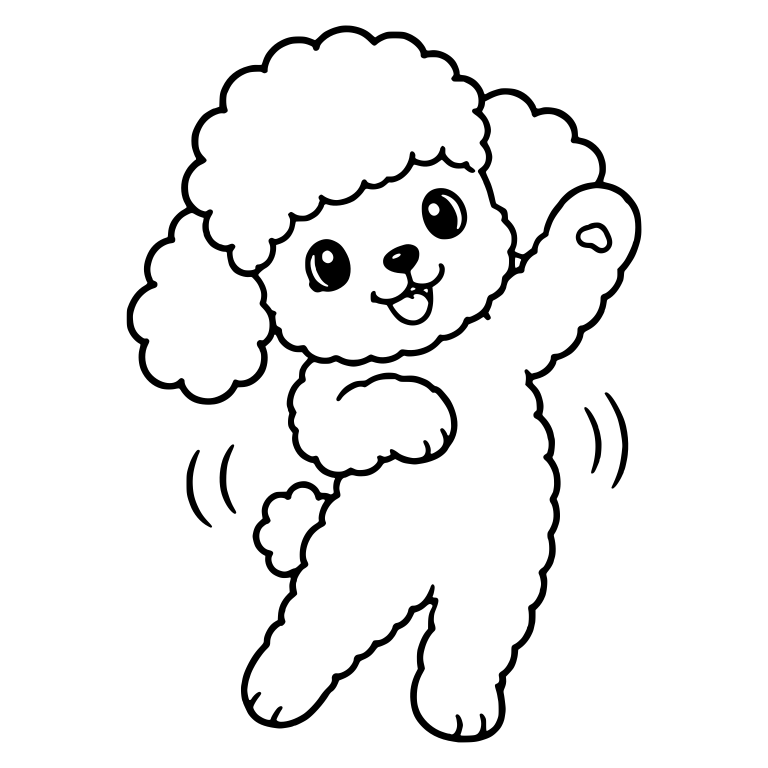 Dancing Toy Poodle Puppy with Paw Up and Motion Lines — free animal SVG cut file