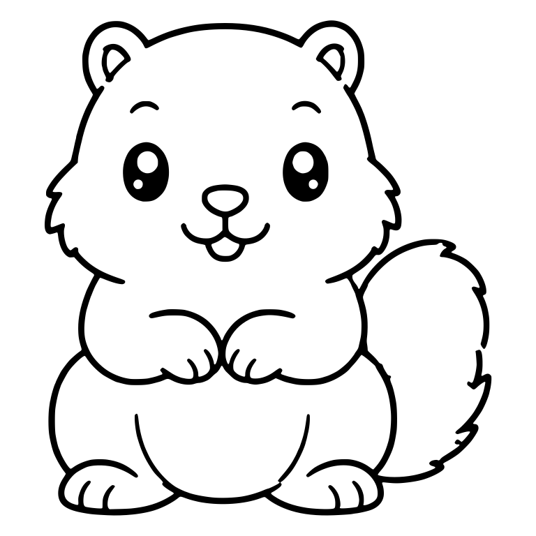 Fluffy Cheeked Kawaii Squirrel With Paws Together — free animal SVG cut file