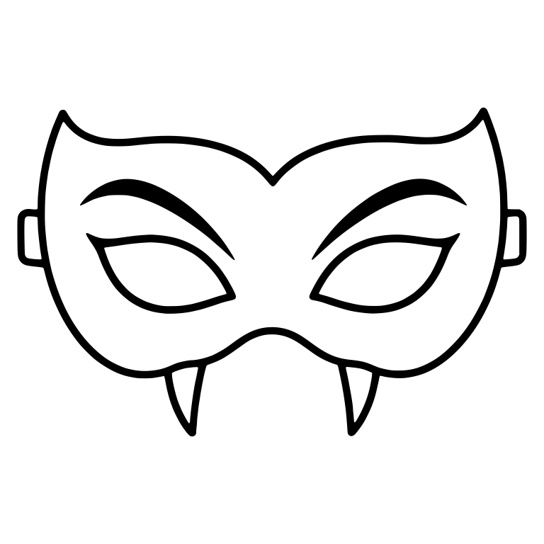 Vampire Fang Eye Mask With Bold Brows and Side Tabs — free objects SVG cut file
