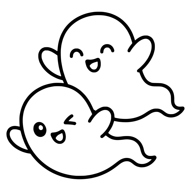 Two Floating Ghosts Winking and Cheering — free fantasy-creature SVG cut file