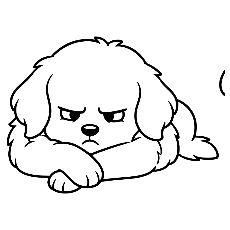 Grumpy Golden Retriever Puppy Lying With Crossed Paws — free animal SVG cut file