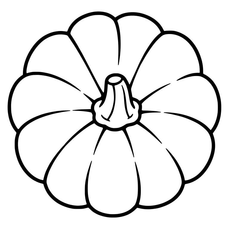 Overhead Pumpkin With Round Stem Collar — free floral SVG cut file