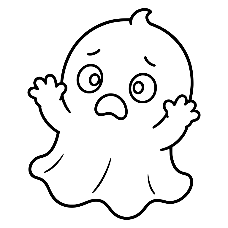 Startled Baby Ghost With Raised Hands — free fantasy-creature SVG cut file
