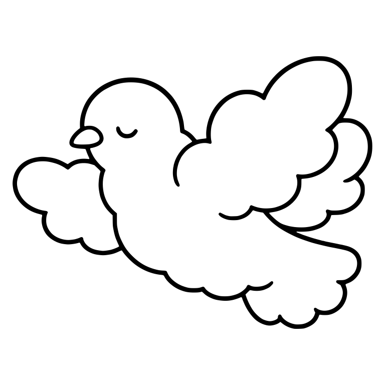 Flying Cloud Dove With Tall Wing and Scalloped Tail — free animal SVG cut file