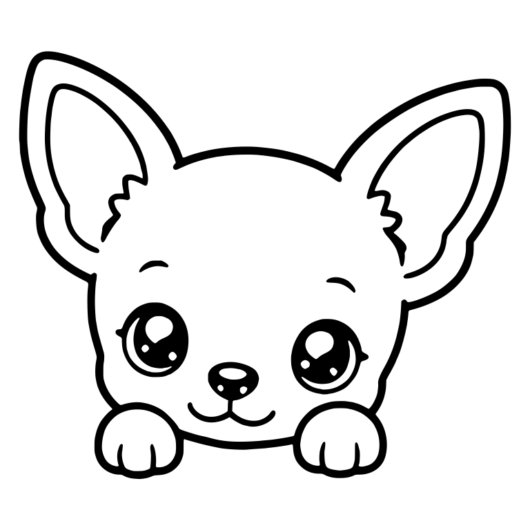 Peeking Chihuahua Puppy With Paws On Ledge — free animal SVG cut file