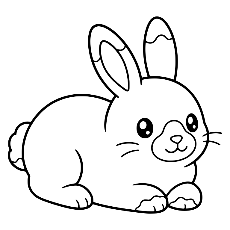 Kawaii Himalayan Bunny Lying Down Facing Right — free animal SVG cut file
