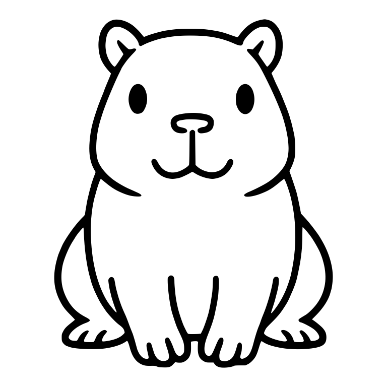 Sitting Capybara With Round Nose and Small Ears — free animal SVG cut file