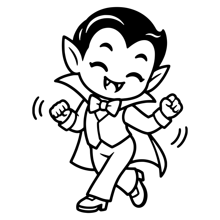 Laughing Vampire Dancing With Fists Raised — free fantasy-creature SVG cut file