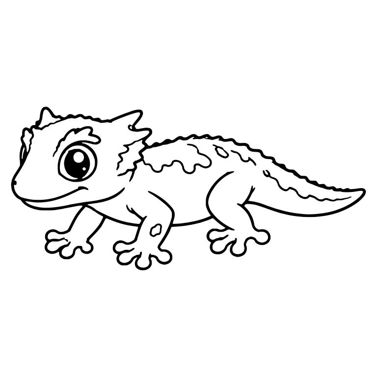Gargoyle Gecko Walking in Side View with Bumpy Head — free animal SVG cut file