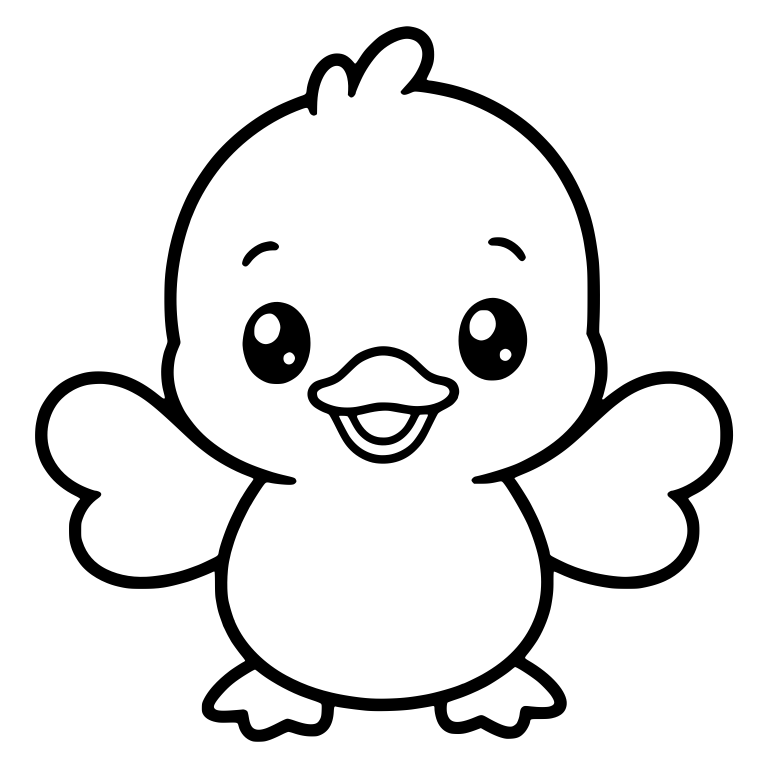 Duckling With Heart-Shaped Wings Spread Wide — free animal SVG cut file