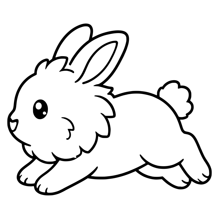 Lionhead Bunny Hopping With Cheek Fur Swirl — free animal SVG cut file