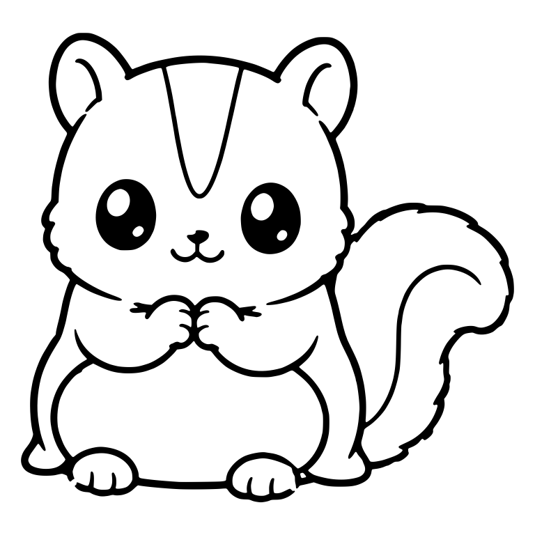 Round Squirrel with Head Stripe and Clasped Paws — free animal SVG cut file