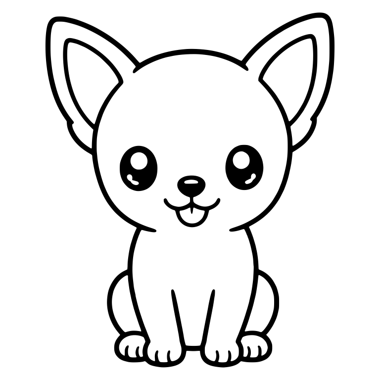 Apple Head Chihuahua Sitting With Shiny Eyes — free animal SVG cut file