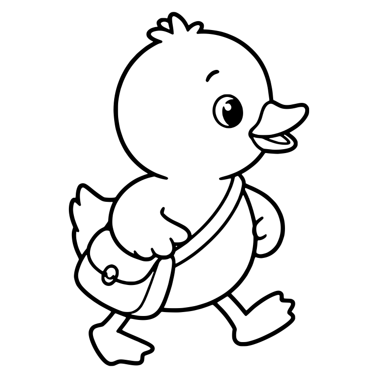 Walking Duckling with a Crossbody Satchel — free animal SVG cut file
