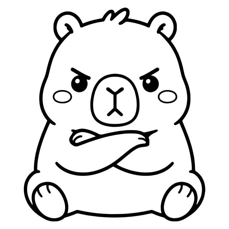 Grumpy Capybara Sitting With Arms Crossed — free animal SVG cut file