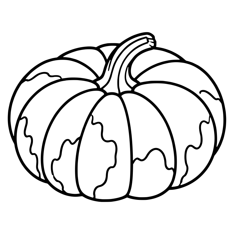 Wide Pumpkin With Scattered Wavy Patches — free floral SVG cut file