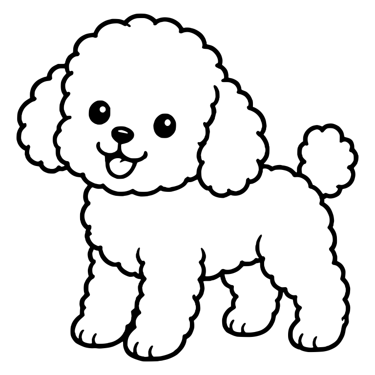 Standing Toy Poodle Puppy With Pompom Tail — free animal SVG cut file