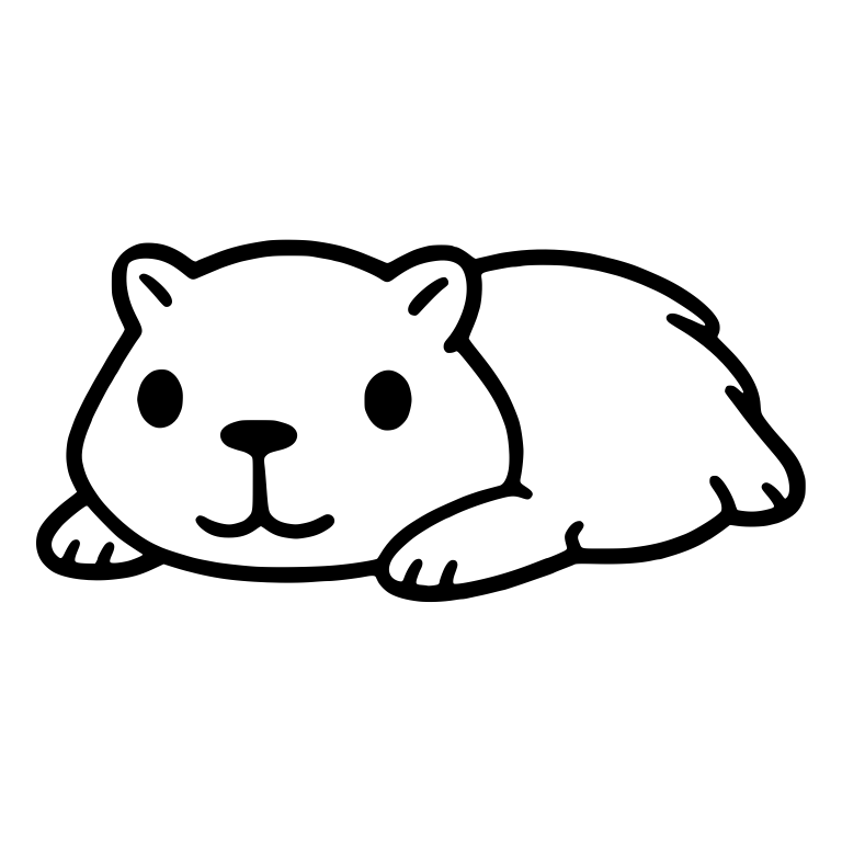 Capybara Lying Down Facing Front With Paws Forward — free animal SVG cut file