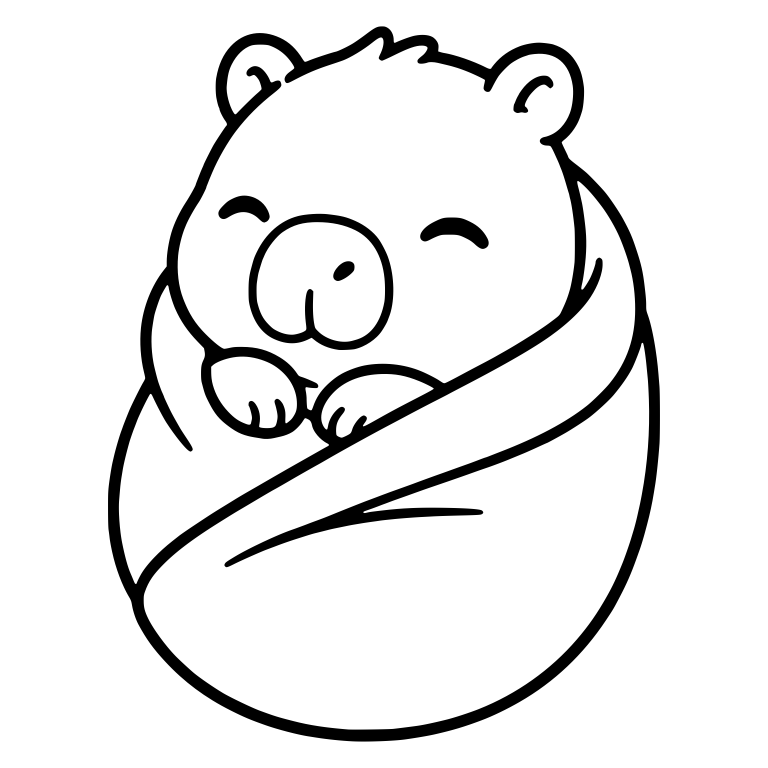 Baby Capybara Swaddled in a Blanket — free animal SVG cut file