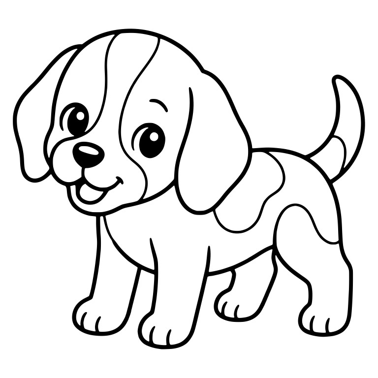 Beagle Puppy Standing with Head Turned to the Side — free animal SVG cut file
