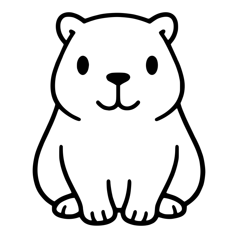 Sitting Capybara Facing Front with Black Nose — free animal SVG cut file