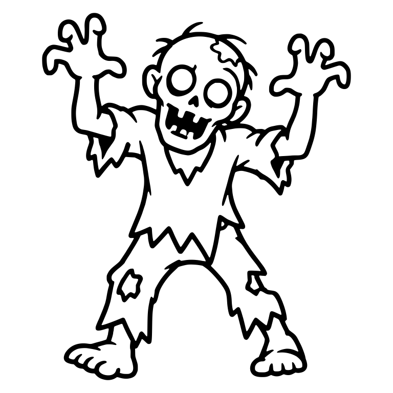 Zombie with Raised Claw Hands and Torn Clothes — free fantasy-creature SVG cut file