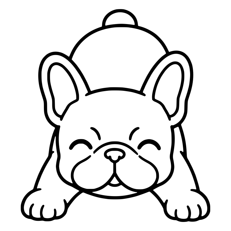 French Bulldog Stretching Play Bow Front View — free animal SVG cut file