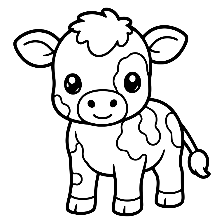 Spotted Calf With Round Tail Tuft and Shiny Eyes — free animal SVG cut file