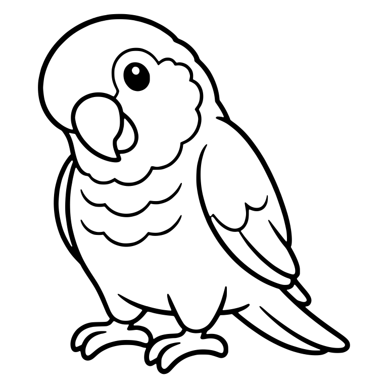 Parrot With Head Tilted Looking At The Viewer — free animal SVG cut file