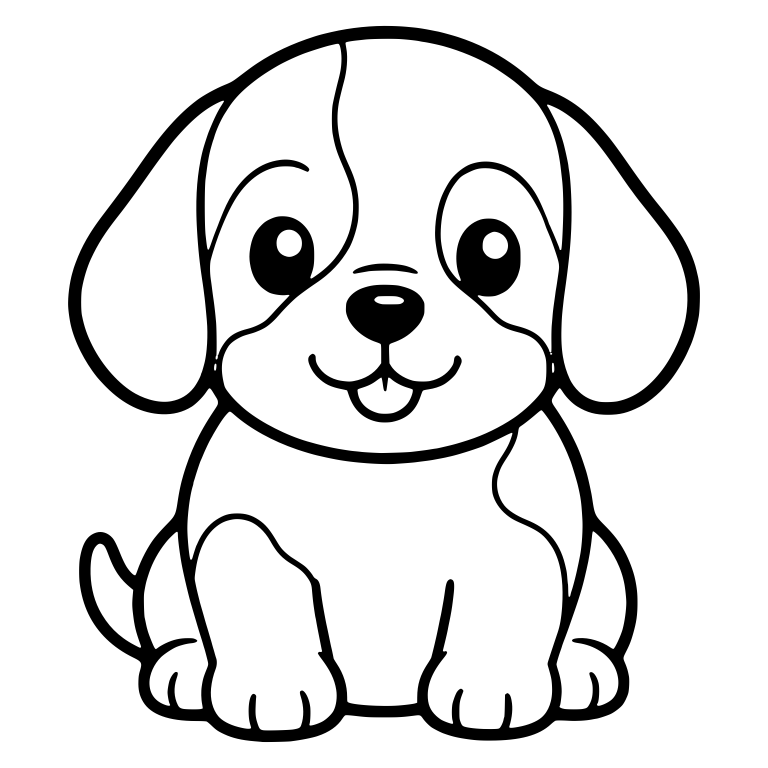 Chubby Sitting Beagle Puppy With Big Round Eyes — free animal SVG cut file