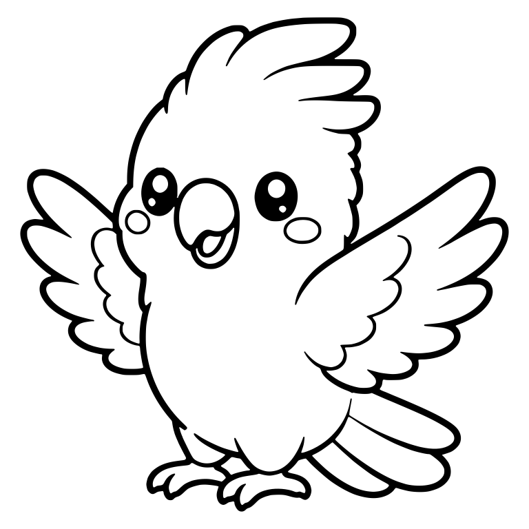Cockatoo With Wings Spread, Big Eyes and Fluffy Crest — free animal SVG cut file