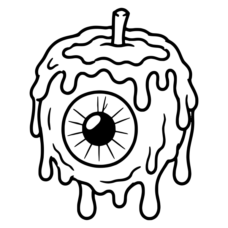 Round Eyeball With Stem and Thick Dripping Wax — free symbol SVG cut file