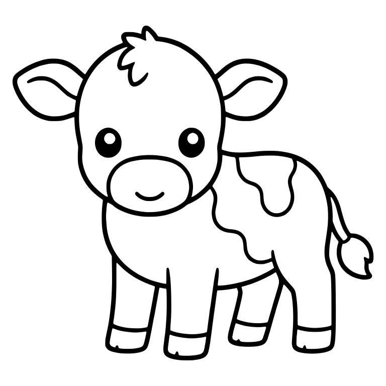 Calf Standing At An Angle With Patched Back — free animal SVG cut file