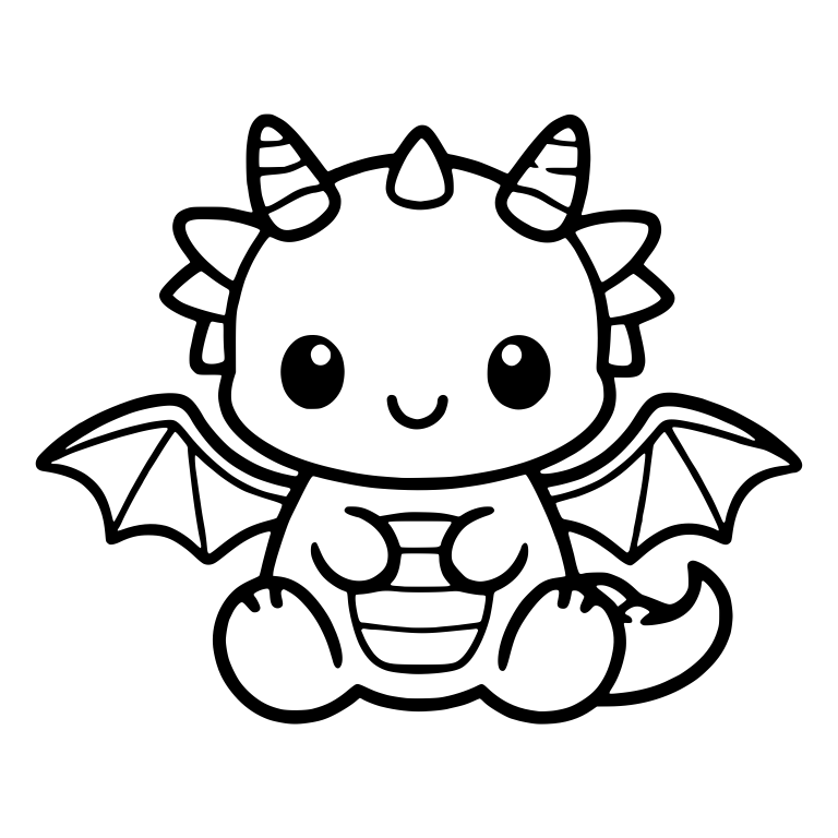 Baby Dragon With Spiky Cheek Frills Hugging Its Belly — free fantasy-creature SVG cut file