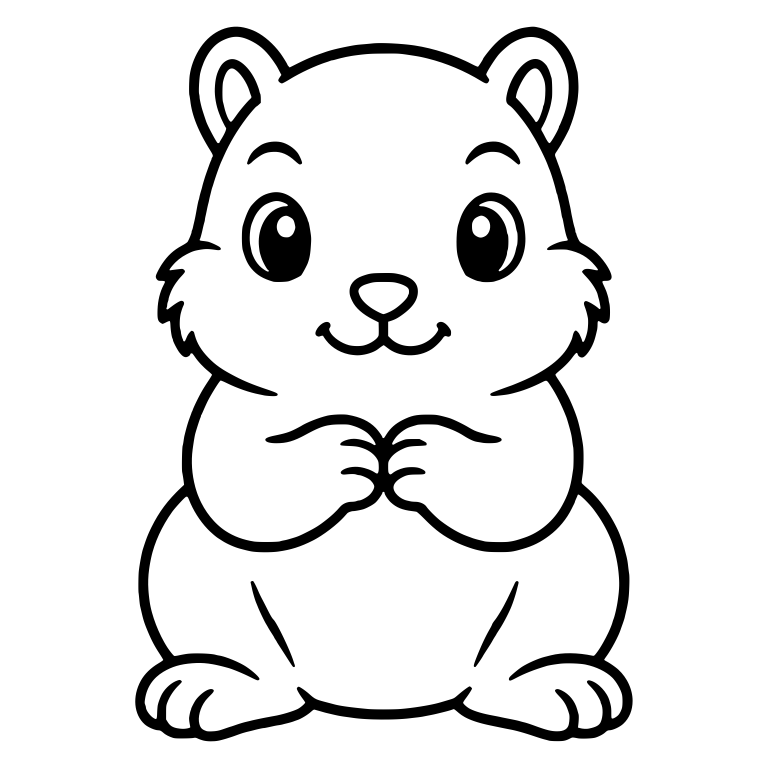 Chubby Squirrel Sitting With Paws Clasped at Chest — free animal SVG cut file