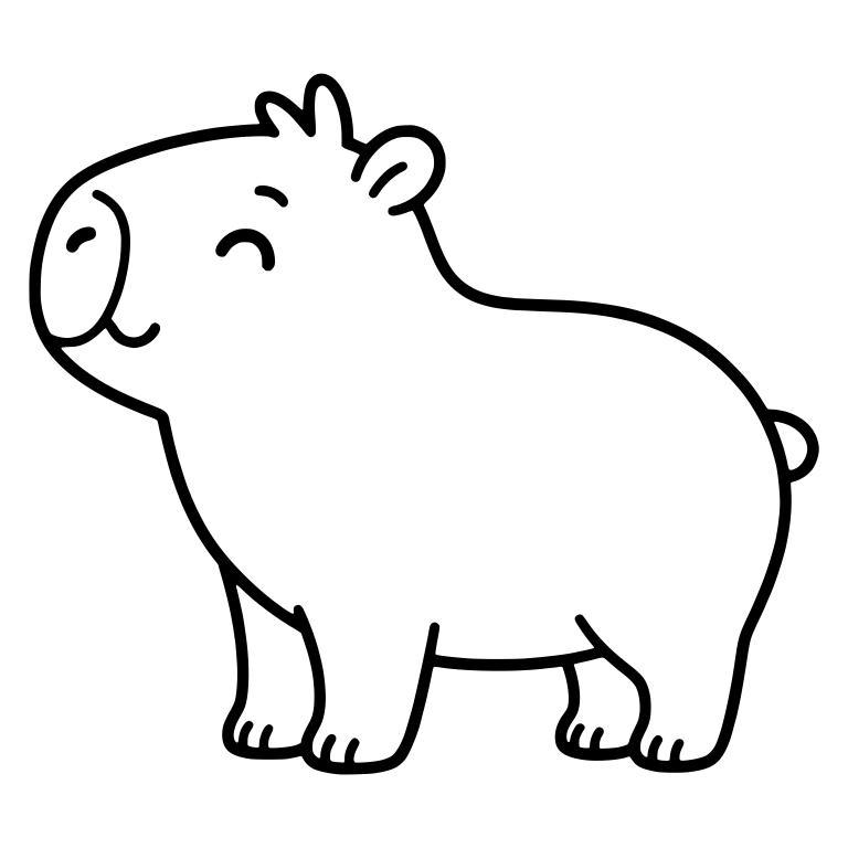 Capybara Looking Up with Closed Eyes and a Little Smile — free animal SVG cut file