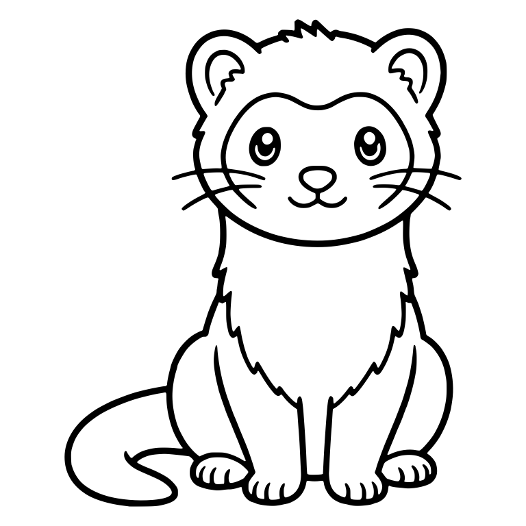 Sitting Panda Ferret with Eye Mask and Long Whiskers — free animal SVG cut file
