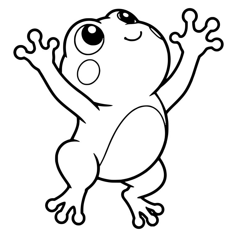 Frog Reaching Both Hands Up While Gazing Upward — free animal SVG cut file