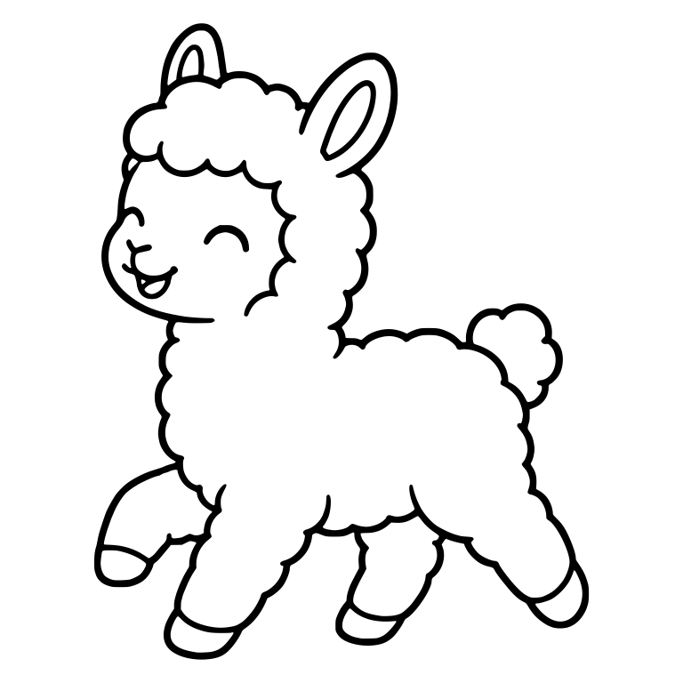 Joyful Prancing Llama With Raised Front Leg — free animal SVG cut file