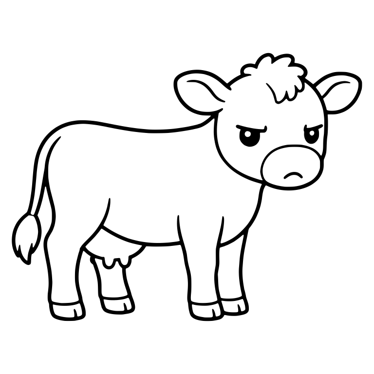 Moody Cow With No Spots Standing In Side View — free animal SVG cut file