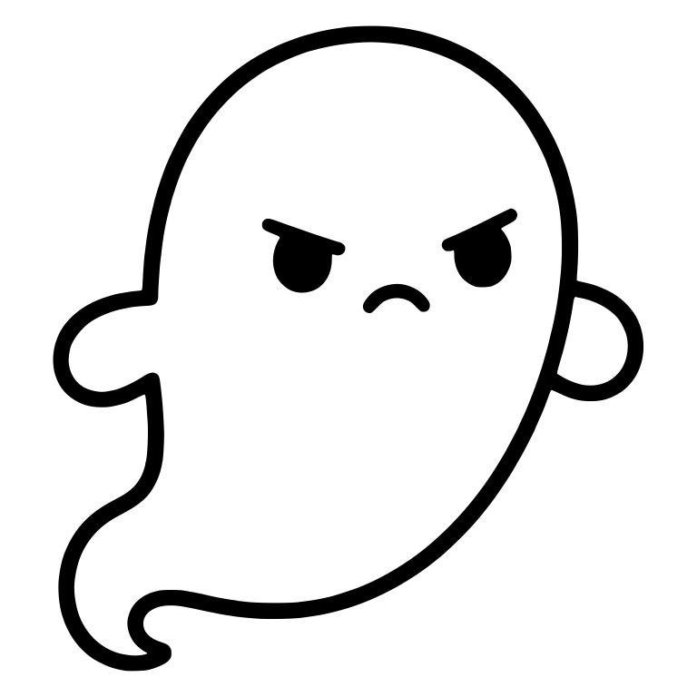 Angry Floating Ghost with Swirly Tail and Arms Out — free fantasy-creature SVG cut file