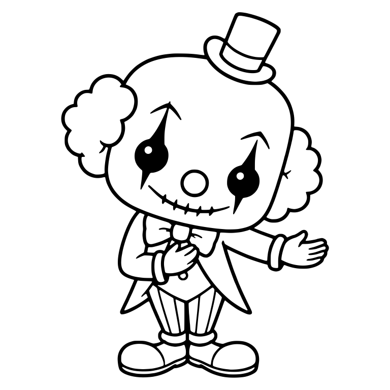 Spooky Clown in Top Hat and Tailcoat — free characters SVG cut file