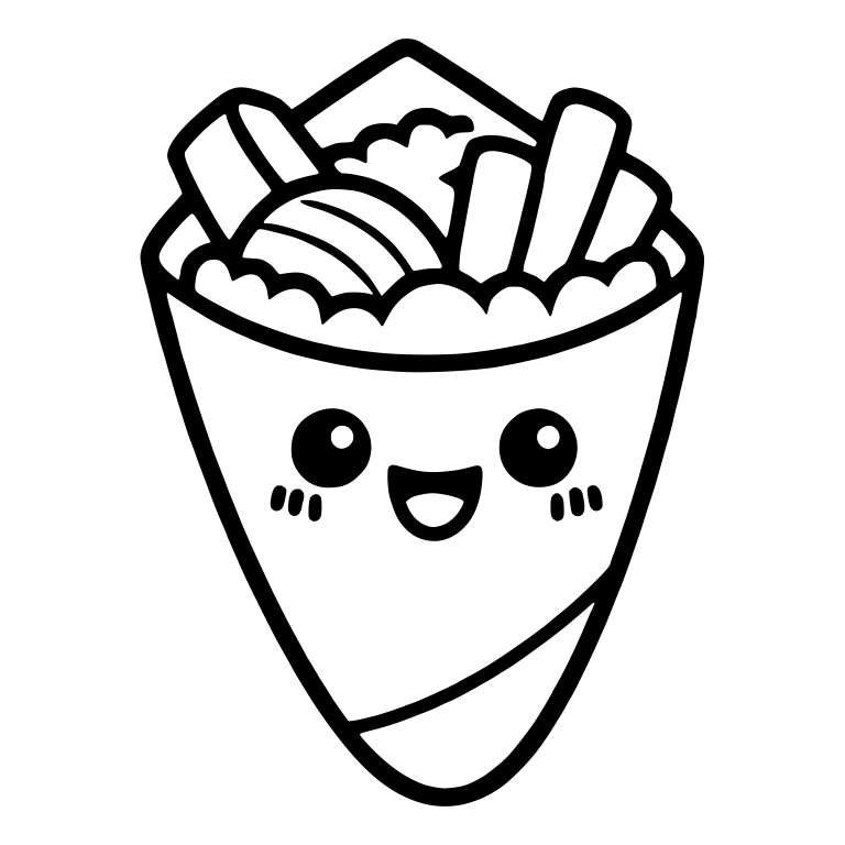 Hand Roll With Open Mouth And Tall Filling Sticks — free food SVG cut file