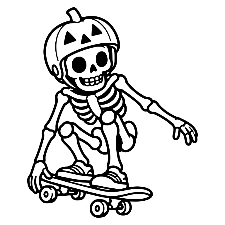 Crouching Skeleton in Jack-o'-Lantern Helmet — free skeleton SVG cut file