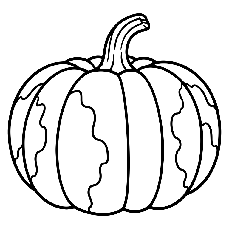 Round Pumpkin With Wavy Mottled Patches — free floral SVG cut file